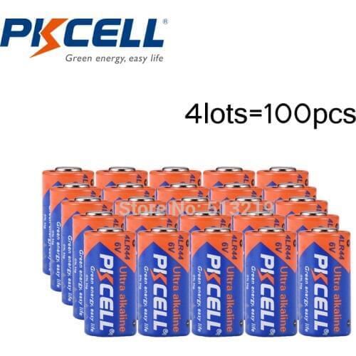 100pcs PKCELL 6v battery Dry Alkaline Batteries 4LR44 4A76 A544V 4034PX PX28A L1325 4AG13 544 for Dog Training Shock Collars