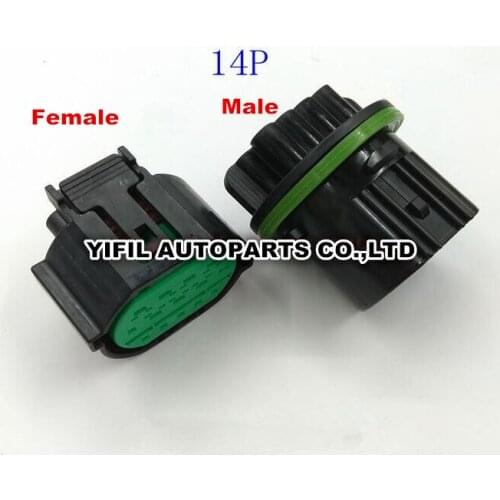 14 Pin/Way Female Male Auto Headlight Plug Socket Car Lamp Light Connector For Hyundai IX35 KIA K2 K3 K5 GL301-14021 GL291-14021