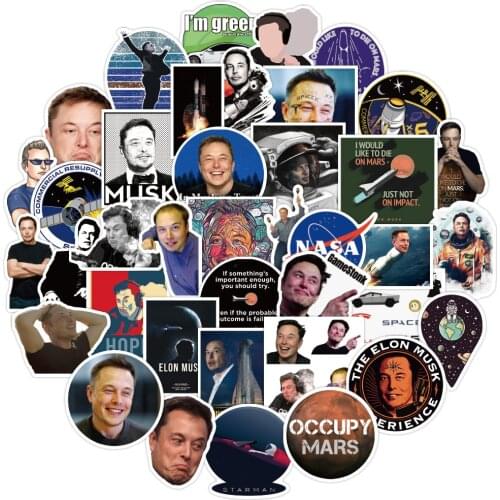50/100PCS Elon Musk Stickers for Car Styling Bike Motorcycle Phone Laptop Travel Luggage Cool Funny Spoof JDM Decal