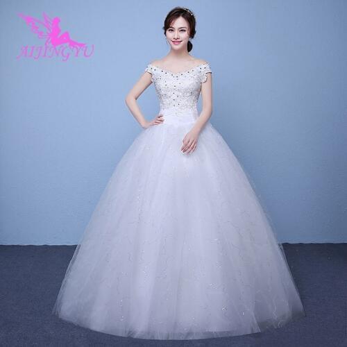 AIJINGYU 2021 elegant Customized new hot selling cheap ball gown lace up back formal bride dresses wedding dress WK629