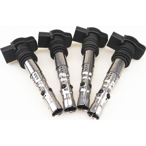 AZQFZ 4Pcs Engine High Voltage Ignition Coil Nozzle For TT A4 A6 Seat Leon Toledo Cordoba VW Beetle Bora Golf Passat 06B905115T