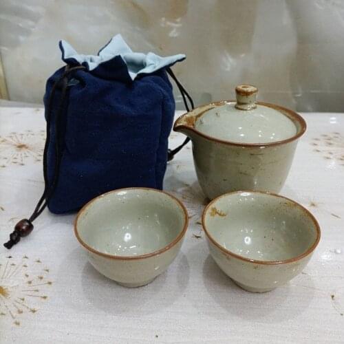 Ceramic teapot kettle gaiwan Chinese Travel Ceramic tea cup for puer chinese tea pot portable tea set drinkware Free shipping