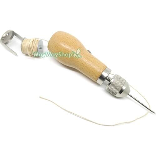Leather Hand Single Stitch Sew Sewing Awl Tool Needle Stitching Craft Thread Hand Leather DIY