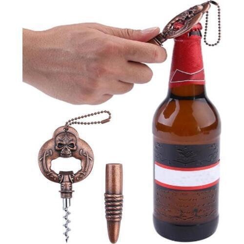 Creative Multi-function Beer Wine Bottle Opener Skull And Bullet Type Vintage Bronze Opener For Home Kitchen Bar Dropshipping