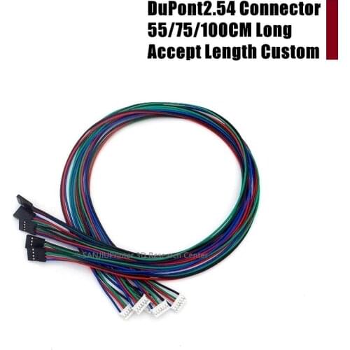 Hot! 3D Printer Stepper Motor Cables Line DuPont2.54 4P-PH2.0 6P Connector Lines 55/75/100cm Long Wholesales