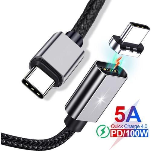 100W PD Magnetic Charge Cable Type C to Type C Cable for iphone Huawei 20V5A PD Fast Charging for MacBook Pro Micro USB Cable