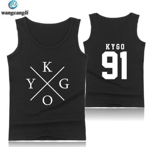 DJ KYGO Printed Fitness Tank Tops Summer Vest Oversize Gym Tank Top Men Streetwear Sleeveless Muscle Shirt Bodybuilding Clothing