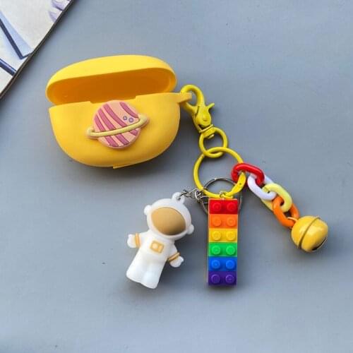 Cute astronaut cases For huawei freebuds 3 TWS freebuds 4i / freebuds PRO Protective Cover cartoon Pendant chain Earphone Cover