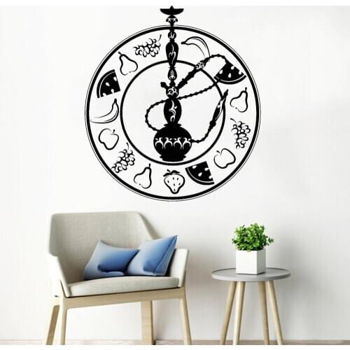 Shisha Wall Decal Hookah Fruit Lounge Bar Smoking Decor Vinyl Wall Stickers Company Office Man Cave Fashion Decoration Z388