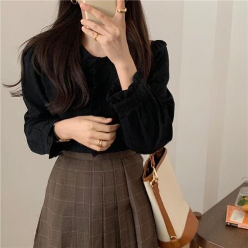 New Spring Vintage Cotton Shirt Female Oversize Womens Long Sleeve Girls Blouse Summer New Women Blouses Femme Blusas