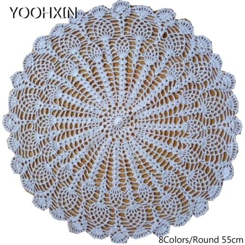 Modern lace cotton crochet place table mat cloth pad cup mug drink doily New Year tea coaster Christmas gift placemat kitchen