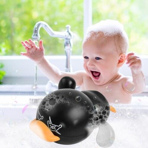 Plastic Cute Duck Baby Swimming Water Bathing Toys Infant Animal Swim Chain Clockwork Kids Beach Bathroom Bath Shower Toys
