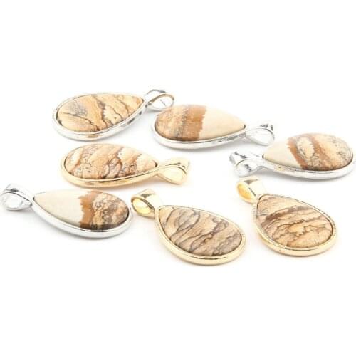 Natural Stone Pendants Exquisite accessories Water Drop Shape DIY for Necklace or Jewelry Making size 35*21*6mm