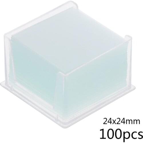 100 Pcs Transparent Square Glass Slides Coverslips Coverslides For Microscope Optical Instrument