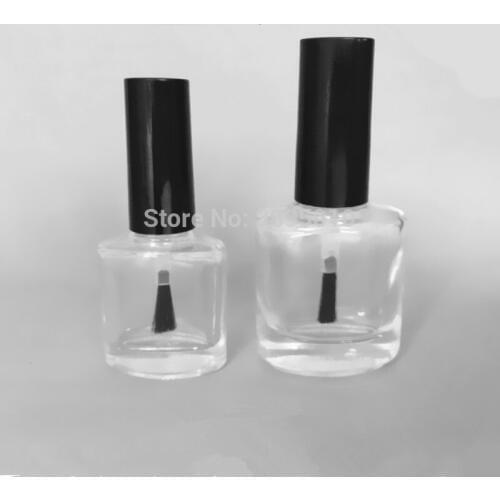 10ml 15ml Transparent Glass Nail Polish Bottle,Empty With A Lid Brush Cosmetics Packaging Nail Bottle F294