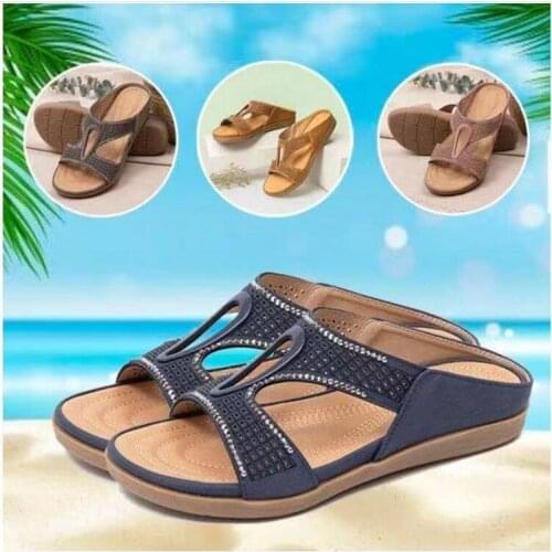 Summer Women Slippers Rome Retro Casual Shoes Thick Bottom Wedge Open Toe Women Sandals Beach Slip On Slides Female
