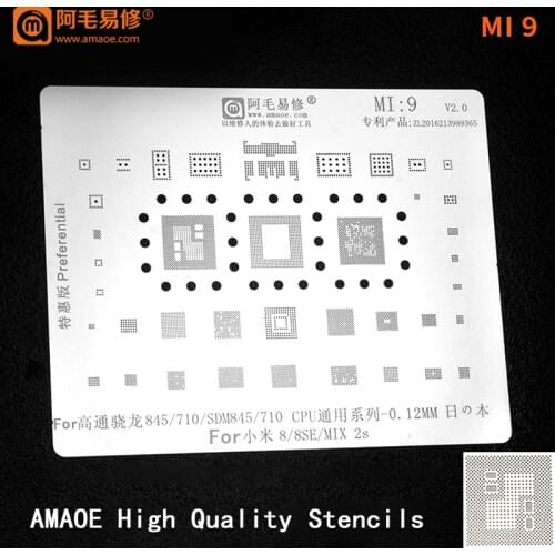SDM845/SDM710 CPU RAM For xiaomi 8/8se/mix 2s emmc PMIC Power ADUIO IC Chip BGA Reballing Stencil Solder BGA Heating Template