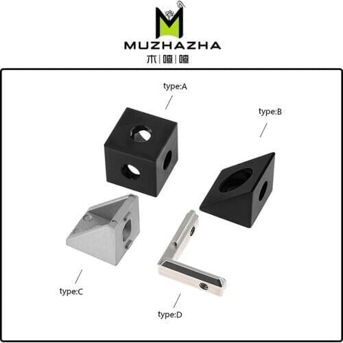 4pcs/lot V-slot Black Angle Corner Connector 90 degree Angle Bracket for openbuilds CNC mill 3D printer DIY parts