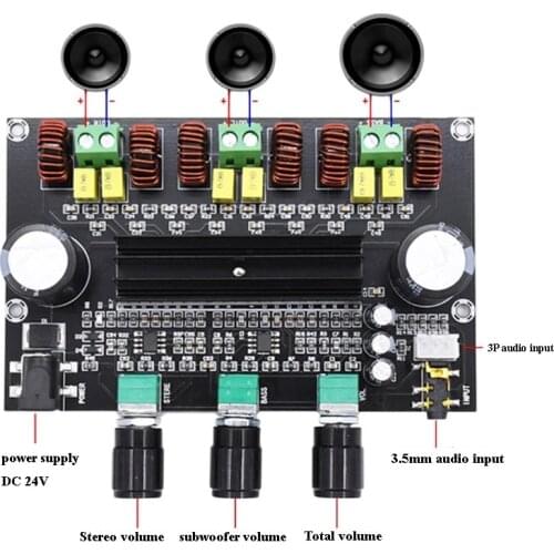 80W+80W+100W 2.1 TPA3116 Amplifier Subwoofer Digital Power Bass Stereo Amplifier Board with Two NE5532 OP AMP TPA3116D2