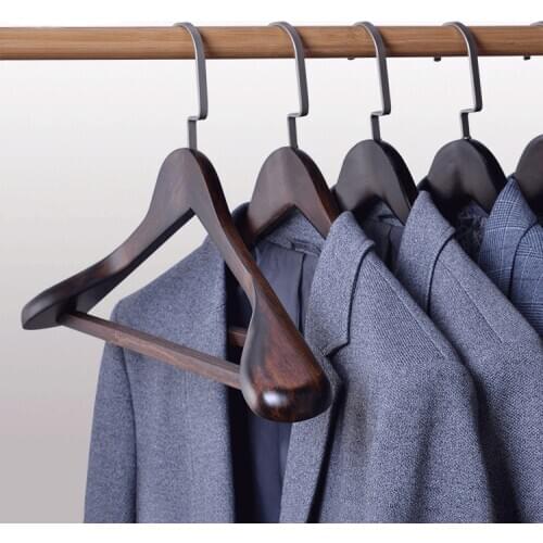 50pcs/lot 40/44Cm Wide Shoulder Hanger Solid Wood Coat Hangers Household and Clothing Store Wardrobe Clothes Storage