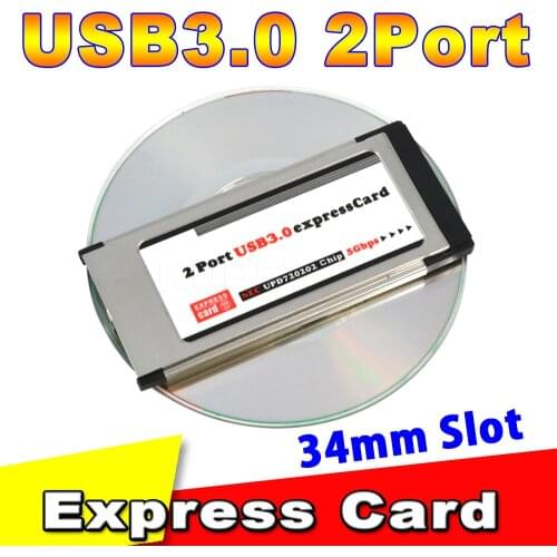Kebidumei High Full Speed Express Card Expresscard to USB 3.0 2 Port Adapter 34 mm Converter 5Gbps Transfer rate