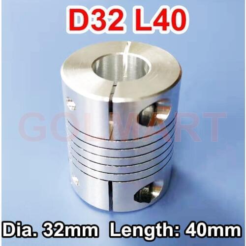 1pcs D32 L40 Motor Jaw Shaft Coupling Bore 6mm to 8mm 10mm 11mm 12mm 14mm 15mm 16mm Flexible Coupler
