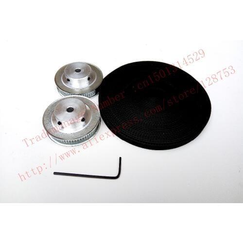 2 pieces 60 teeth GT2 Timing Pulley Bore 12mm + 5 Meters GT2 timing Belt Width 6mm 2GT timing belt pulley 3D CNC machine factory
