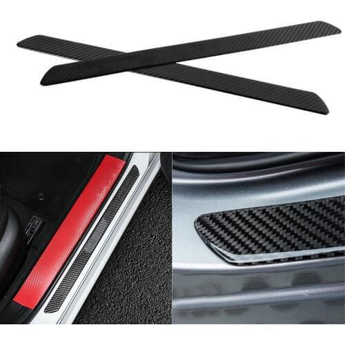 Universal 2Pcs Real Carbon Fiber Door sill scuff plates protectors 60CM Anti-scratch