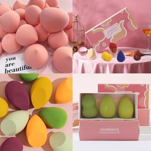 3pcs/Box Cosmetic Puff Powder Puff Smooth Makeup Foundation Sponge Beauty To Make Up Tools & Accessories Water-drop Peach Shape