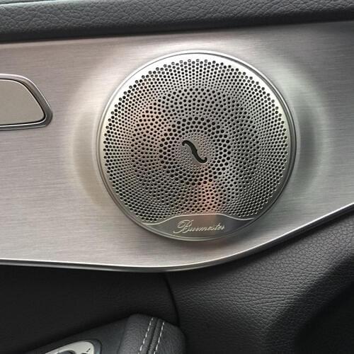 4pcs Car Styling Car Audio Speaker Door Loudspeaker Trim Sticker Cover For Mercedes Benz Glc E Class Benz W213 C Class W205