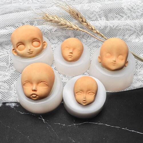 Cake Decorating Candy Baking Doll Modification Accessories Clay Head Sculpey Baby Face Silicone Molds 3D Facial Mould