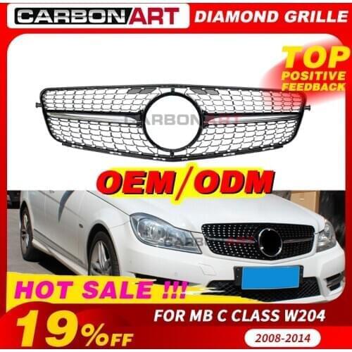Diamond Auto bumper replacement parts Front grill mesh For Mercedez 2007-2014 C180 C200 C250 C350 C400 C450 C220 C250 C300 W204