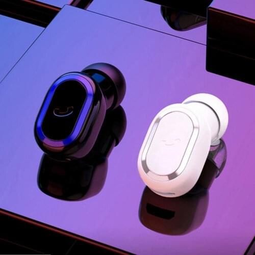 Wireless Bluetooth 5.0 Single Ear Earphone with Hands-Free Stereo Microphone
