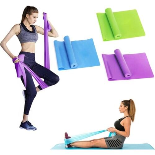 Yoga Pilates Stretch Resistance Band Exercise Fitness Band Training Elastic Exercise Fitness Rubber 150cm natural rubber Gym