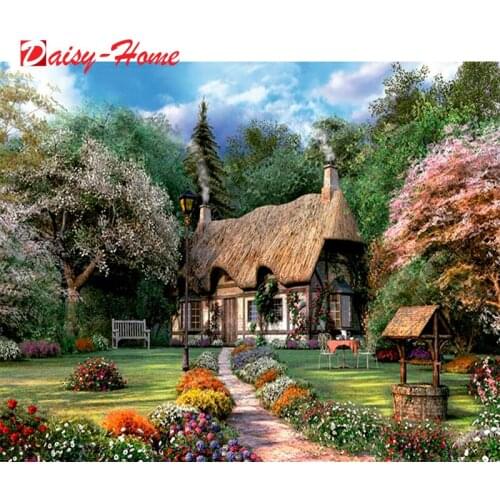 Village Scenery DIY 5D Diamond Painting Full Round Mosaic Landscape Diamond Embroidery house Picture Rhinestone Home Decor Gift