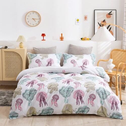 Home Textile Small Fresh Garden Flowers Bedding Family Big Bedspread 2-3 Sets of High Quality Pink and Green Flowers Pattern