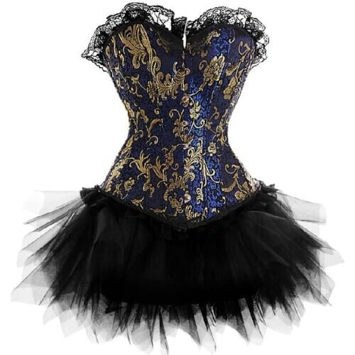 Lace Corset Bustier Top Gothic Clothing Sexy Women Bustier Corset Corselet Overbust Outwear Corset Performance Clothes SL2517