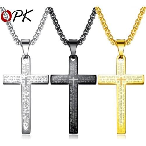Hot Sell Cross Pendant Mens Necklace Titanium Steel Religious Godliness Necklace Cross Accessories Choker Gift For Famlily 2021