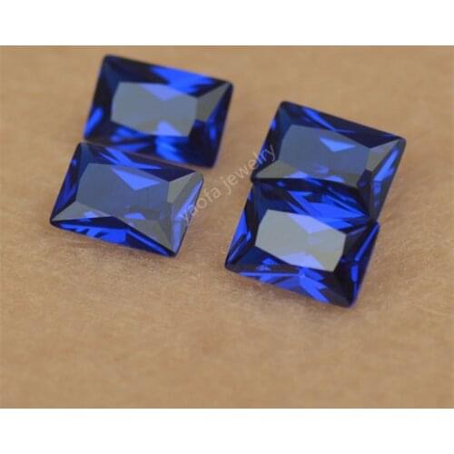 Wholesale 1.5x3~13x18mm 112# Deep Gems Blue Sharp Rectangle Shape Cut Loose Bright blue Synthetic Spinel Stones For Jewelry