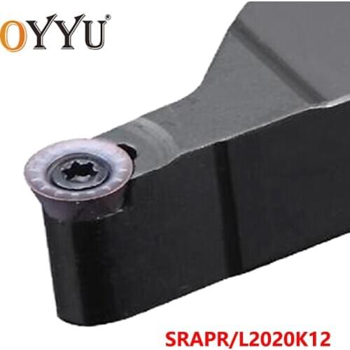 OYYU 20mm Cutting Arbor Cabride Inserts SRAPR2020K12 SRAPL2020K12 External Turning Toolholder Lathe Cutter Shank use RPMT12CNC