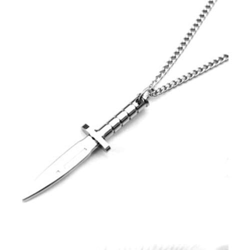 Necklace Personality Dagger Knife Stainless Steel Necklace For Men Male Gift Dagger Pendant