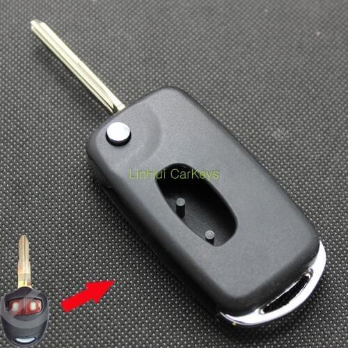 PINECONE for MITSUBISHI GRANDIS OUTLANDER ASX Key Shell 2 Buttons Uncut Brass Blade Modified Remote ABS Key Shell 1PC
