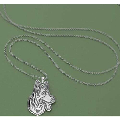 Daisies New Fashion Pendant Necklace Handmade German Shepherd Necklace For Women Jewelry Animal Dog Necklaces Collier 10pcs/lot