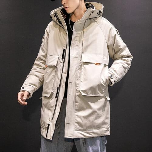 Trench Coat Men With Hood Men Autumn Hooded Long Jacket Harajuku Jacket Japan Style Big Pockets Windbreaker Jacket Lightweight
