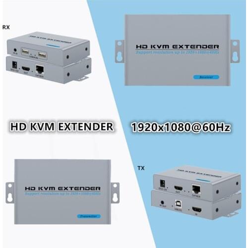 HDMI KVM Extender Transmit Up to 100m via Cat5eCable HDMI KVM HDMI USB HDMI Extender KVM with Mouse & Keyboard