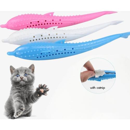 Cat Catnip Toothbrush Chew Toys Soft Silicone Simulation Whale Fish Shape Teeth Self Cleaning Toothbrush Interactive Toy