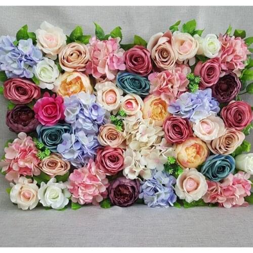 1PC 40X60cm Artificial Silk Rose Peony Flower Wall Decoration Decorative Silk Hydrangea Wedding Decoration Backdrop Panels
