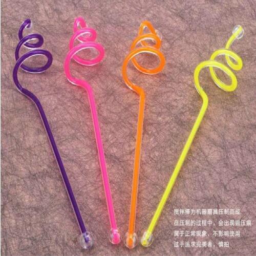 Kitchen Dining Barware Bar Tools Acrylic Art Stirring Rod Cocktail Juice Beverages Picks 10pcs /lot