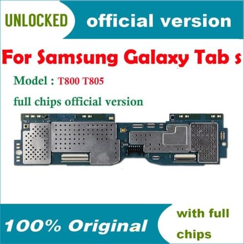 100% Original Unlocked for Samsung Galaxy Tab S T800 T805 Motherboard Mainboard with full chips logic board,Free Shipping