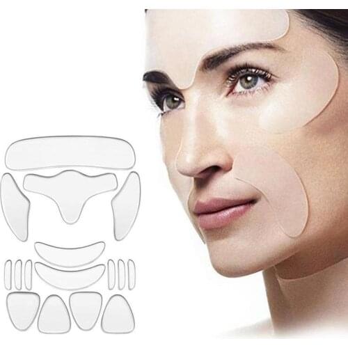 16Pcs Face Eye Patches Wrinkle Removal Face Lifting Beauty Tools Reusable Silicone Anti-wrinkle Face Forehead Cheek Chin Sticker